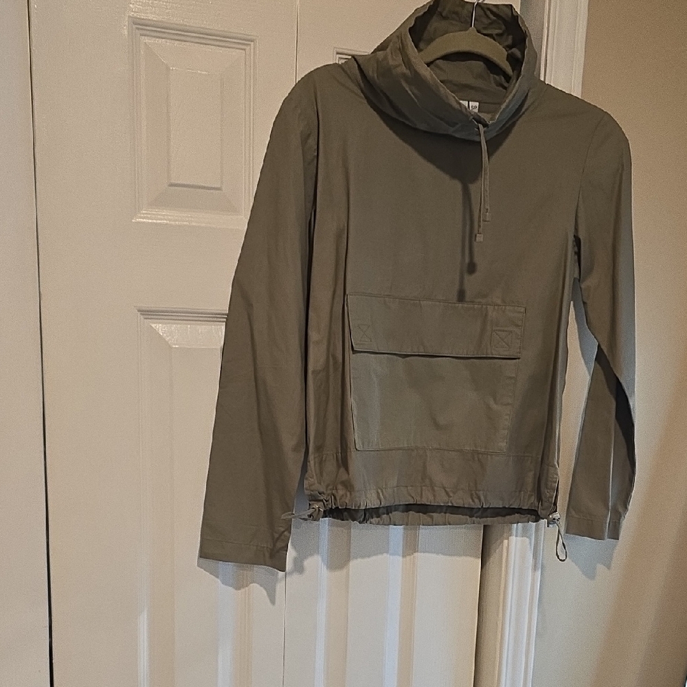 Olive Green Anorak Pullover Top